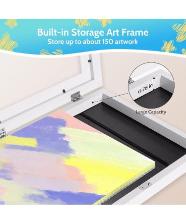 Qwyzor A4 Children's Art Frame - Display 150 Drawings with Front Opening Design | Perfect Picture Frame for Kids' Artwork - Buy Online on GoSupps.com