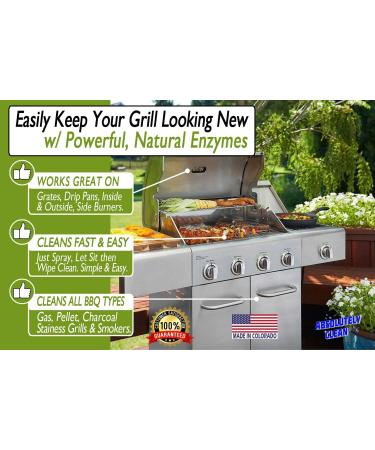 Professional Strength Natural Enzyme Grill Cleaner Spray - Fast Acting & Fume Free - USA Made (16oz) - Buy Online on GoSupps.com