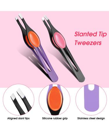 Chumia 5-Piece Non-Slip Grip Tweezer Set - Stainless Steel Precision Tweezers for Hair Removal and Shaping - Colorful Rubber Grip - Blackhead and Splinter Remover - Buy Online on GoSupps.com