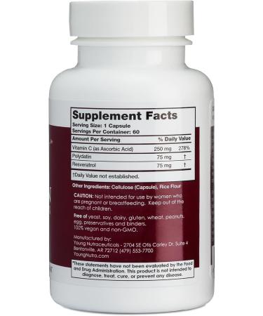 Mirica YoungNutra Polydatin Complex with Resveratrol- High Absorption - 60 Capsules - Buy Online on GoSupps.com