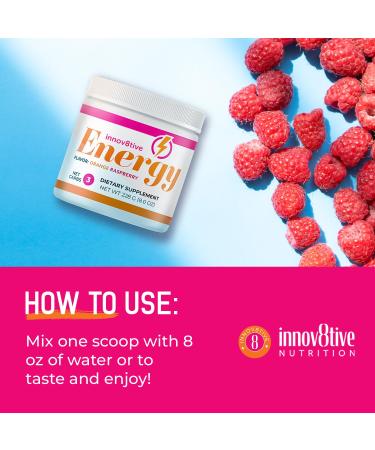 Innov8tive Energy Orange Raspberry Drink Mix | B Vitamins for Energy & Cognitive Focus | 228g Energy Supplement - Buy Online on GoSupps.com