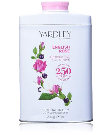 Yardley English Rose Talc with Rose Scent 200 g Rose 200 g (Pack of 1)