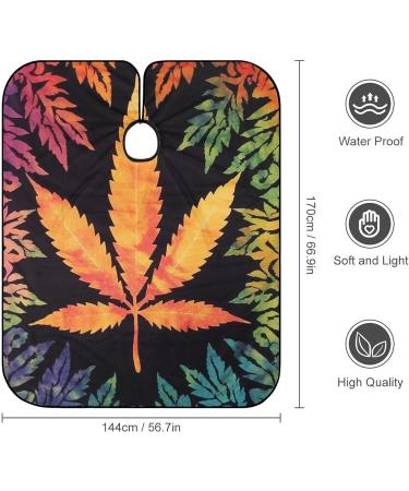 Marijuana Weed Leaf Barber Cape - Psychedelic Boho Hair Cutting Apron - Water Stain Resistant Anti-Static 56.7x66.9 Inch Salon Cape for Hairdressers - Buy Online on GoSupps.com