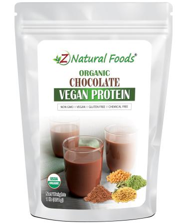 Organic Chocolate Vegan Protein Powder - Optimum Protein Blend Sourced From Pea Brown Rice and Pumpkin With Cacao To Give A Delicious Chocolate Flavor Boost Vegan Stevia Sweetened - 1 lb