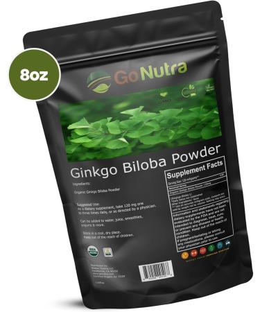 Go Nutra Organic Ginkgo Biloba Powder 8 oz. | Pure Ginkgo Biloba Supplements, Ginkgo Leaf Powder, (8oz.) - Buy Online on GoSupps.com