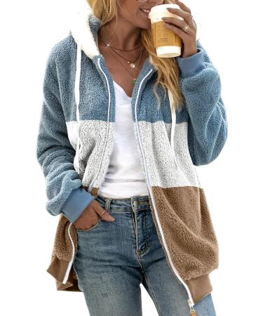 Hanxiulin Women's Oversize Plush Fleece Jacket - Warm Windproof Hiking Coat XL Khaki - Buy Online on GoSupps.com