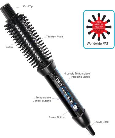 Tion Brush Iron Pro V1 | 1 Inch Curling Iron & Silicone Hair Clips for Perfect Curls Tion Hair - Buy Online on GoSupps.com