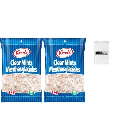 Value Bundle: Kerrs Candy Mints - CLEAR MINTS - Hard Candy - Individually Wrapped Candy - Bonbon - Candies - Snacks for Adults and Kids - Custom Value Bundle Branded Package of 2 (Clear Mints)