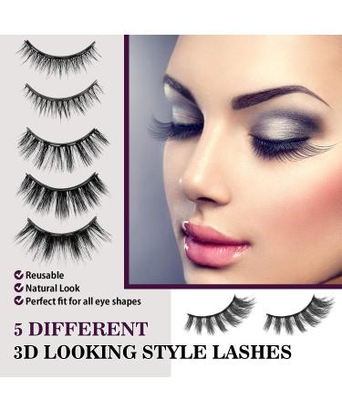 Shop Reusable False Eyelashes - 5 Pairs Lash Extensions Contact Lens Friendly - Buy Online on GoSupps.com