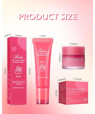 2Pcs Lip Glowy Balm & Lip Sleeping Mask Hydrating Repair Sleeping Lip Mask Glossy Tinted Lip Balm Smooth Cracked Chapped Lip Lip Care Therapy Treatment Christmas Makeup Gift for Women-Grapefruit Set 3# Grapefruit - Buy Online on GoSupps.com