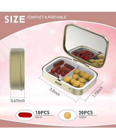 Cute Small Pill Case for Pockets & Purses | Elegant 2-Compartment Travel Medicine Organizer for Pills & Vitamins | Perfect Gift - Buy Online on GoSupps.com