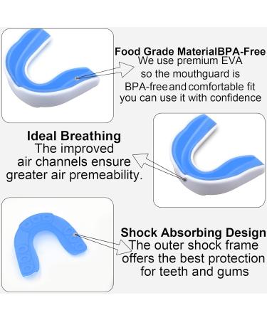 Zeukets Sport Mouthguard - 4 Piece Sports Tooth Protection with Portable Hygiene Box for Boxing Rugby Martial Arts & More - Adult & Kids - Buy Online on GoSupps.com