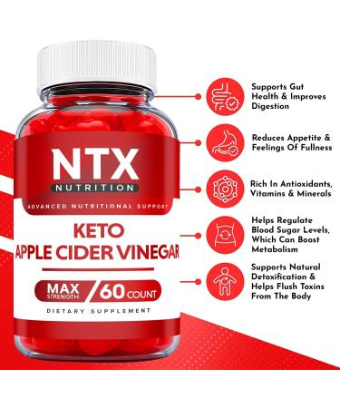 NTX Keto Gummies with Apple Cider Vinegar and Vitamin B12 - 5 Pack | Advanced Formula for Weight Loss | Shark Tank Approved | 300 Gummies - Buy Online on GoSupps.com