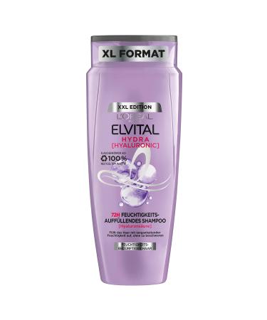 L'Or al Paris Elvital Moisturizing Shampoo in XL Format for shiny and healthy hair with hyalurone for a moisture boost Hydra Hyaluronic 700 ml 700 ml (1 Pack)