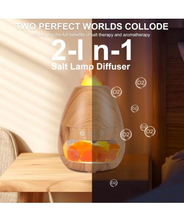 2-in-1 Aroma Diffuser & Salt Lamp - GUKKK 200ml Essential Oil Humidifier with Flames Effect & Adjustable Brightness for Aromatherapy - International Shipping - Buy Online on GoSupps.com