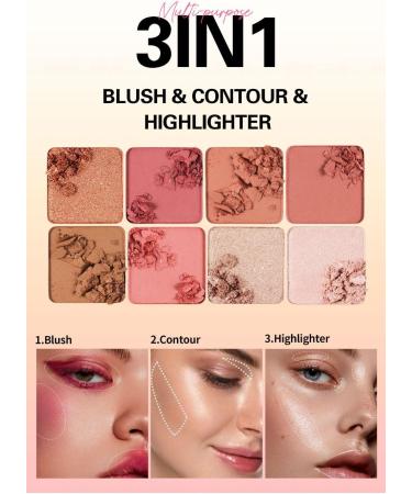 INTEROOKIE Matte Rouge Blush Highlight Three-dimensional Contour Makeup Palette - The Ultimate Grooming Solution (30g*01) - Buy Online on GoSupps.com