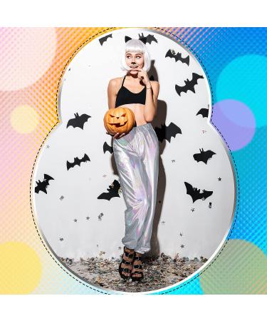 Women's Metallic Shiny Hip Hop Pants - 70s Disco Punk Trousers for Carnival, Halloween, Rave Dance Party - Silver - Buy Online on GoSupps.com