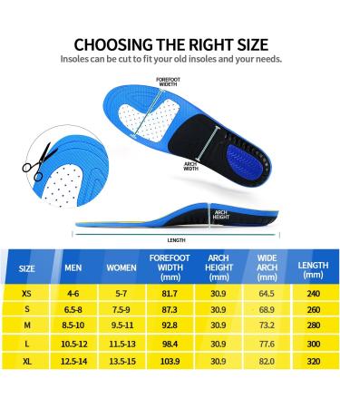 Orthotic Inserts for Flat Feet & Plantar Fasciitis Relief - Gel Insoles for Heel Pain - Yellow - Size M(Men 8.5-10/Women 9.5-11) - Buy Online on GoSupps.com