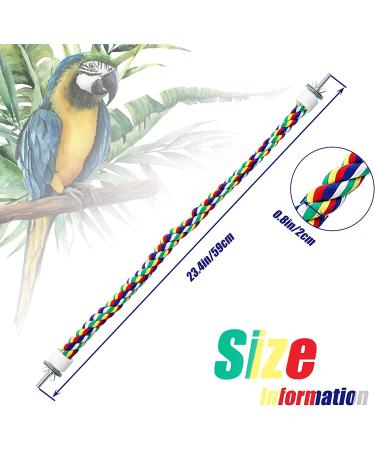 Weewooday 2-Piece Bird Rope Perches Set - Climbing & Bungee Toy for Parrots, Parakeets, Cockatiels - 21.6 Inch - Buy Online on GoSupps.com