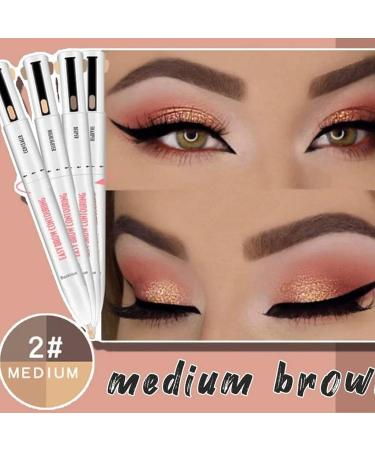 DENERASS 4-in-1 Brow Contour Highlight Pen - Waterproof Defining Eyebrow Pencil (Black Brown) - Buy Online on GoSupps.com