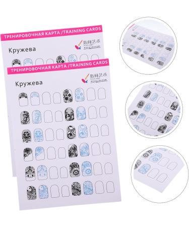 Healeved 12 Sheets Coloring Exercise Book Nail Drawing Nail Art Stamping Plates Nail Art Training Practice Nail Cards Nail Art Practice Line Clipper Grippers Paper Seal Manicure White - Buy Online on GoSupps.com