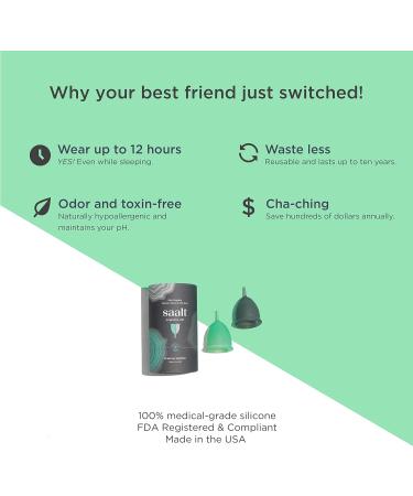 Saalt Twin Pack - Reusable Medical-Grade Silicone Period Cups | Soft & Original Firmness (Small) | Wear for 12 Hours - Eco-Friendly Menstrual Solution - Buy Online on GoSupps.com