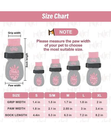 BEAUTYZOO Anti-Slip Dog Socks | Non Skid Paw Protector for Dogs | Traction Control for Hardwood Floors | Small to Large Sizes | Indoor Wear | S/M Strawberry Pink - Buy Online on GoSupps.com