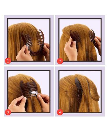 Numblartd 3Pcs Elongated Interlocking Plastic Banana Clip Hair Combs - Stylish Hair Accessories for Ponytail Holder - Buy Online on GoSupps.com