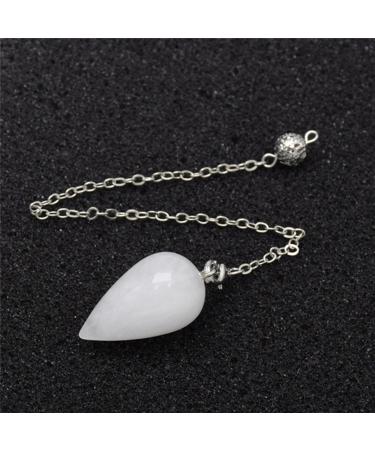 Bednl water drop pendulum natural stone for wishing rod spiritual fortune telling wicca crystal pointed pendulum reiki-decorations Weishenyin (color: white crystal)