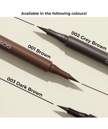 GOSH COPENHAGEN GOSH Liquid eyebrow pencil for natural eyebrows 100 vegan precise application for perfectly shaped eyebrows longlasting and perfumefree suitable for allergy sufferers 002 graybrown - Buy Online on GoSupps.com