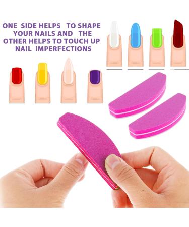 Professional 20-Piece Nail File Set - 100/180 Grit Washable Double-Sided Buffers for Gel Nails - Ideal for Nail Studios & Home Use (Pink) - Buy Online on GoSupps.com