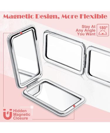 Compact Magnifying Travel Mirror Set - Double Sided 1X/2X Magnification, Marble Design - Perfect Gift for Women, Girls, Graduation, Birthday or Christmas - Buy Online on GoSupps.com