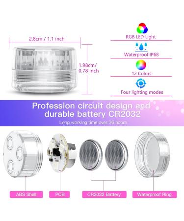 Daphomeu Mini Underwater LED Lights - Waterproof RGB Lights for Aquarium Pool Garden Wedding & Christmas Decor with Remote Control - Buy Online on GoSupps.com