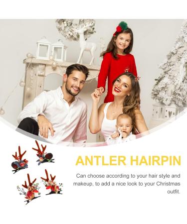 2 Pairs Antler Hair Clip Christmas Hair Clips Hair Accessories The Hair Barrettes Christmas Barrette Elk Hair Clip Berry Hairpin Antlers Hair Clips Aldult Deer Ear Miss - Buy Online on GoSupps.com