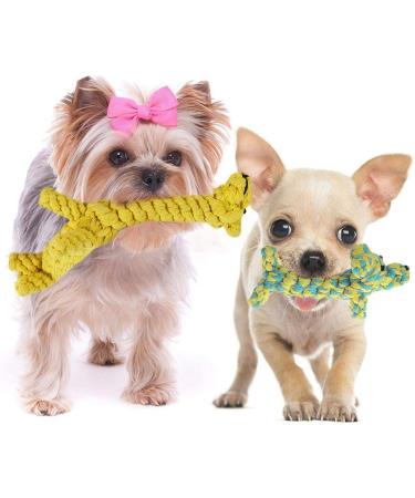 SunGrow Cotton Rope Knot Puppy Toys for Small Breeds - Durable & Handwoven Chew Items for Healthy Teeth and Gums - 2 Piece Set (Giraffe and Dog) - Buy Online on GoSupps.com
