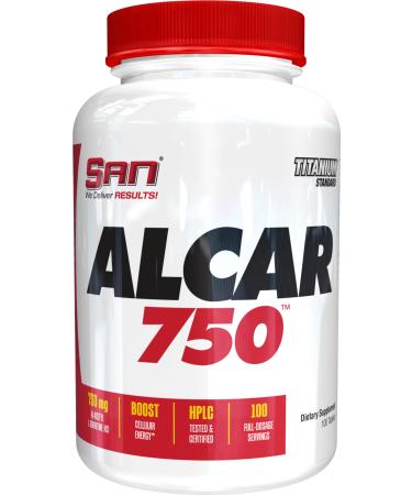SAN Nutrition Alcar 750 - Pure Acetyl L-Carnitine for Energy Focus and Fat Metabolism 100 Servings