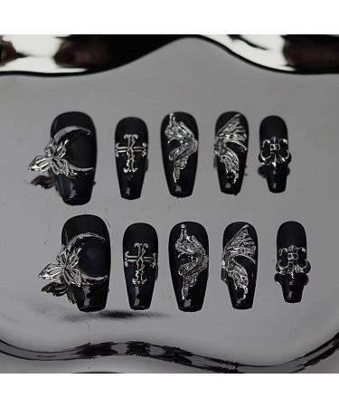 Temperament-enhancing manicure retro punk glamorous night butterfly hand-wearing a finished manicure fake nails sticker.(XS) - Buy Online on GoSupps.com