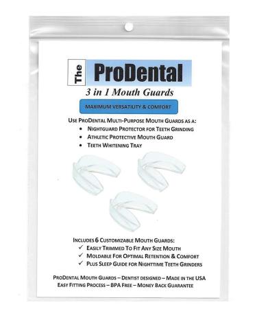 Professional Mouth Guard for Grinding Teeth - 6 Customizable Dental Guards - 2 Sizes  USA Made  BPA Free | Eliminate Bruxism  Teeth Clenching | Also for Sports & Teeth Whitening