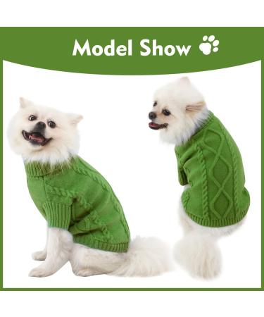 Alagilrs Knitted Dog Sweater Vest - Soft & Warm Crochet Winter Clothing for Small & Medium Dogs | Green - Buy Online on GoSupps.com
