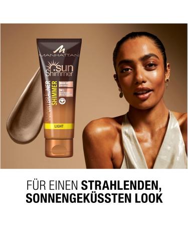 Manhattan Sunshimmer Instant Tan Shimmer Light for Flawless Tan with Up to 24 Hours Hold 125ml - Buy Online on GoSupps.com