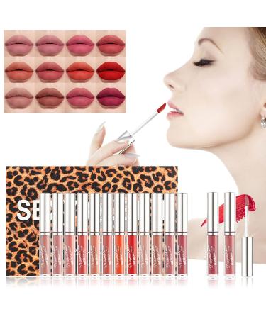 12 Colors Matte Ink Lipstick Set - Moisturizing Multi-Color Durable Matte Lipstick for Ultimate Lip Care - Buy Online on GoSupps.com