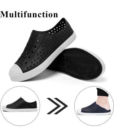 SAGUARO Lightweight Garden Clogs Water Shoes - Black/White - Size 9.5 Women/7.5 Men - Buy Online on GoSupps.com