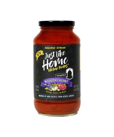 Just like Home Kitchen Recipes, Pasta Sauce, Mushroom Cabernet, 25 oz., Gluten Free, Non GMO, All Natural Ingredients