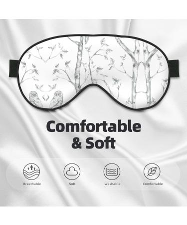 SSIMOO Gray Woods & Birds Soft Sleep Eye Mask | Breathable Eye Patch for Travel & Relaxation - Perfect Gift for Women - Buy Online on GoSupps.com