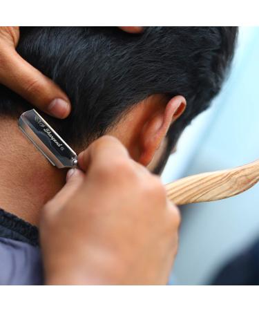 Professional Vintage Straight Edge Barber Razor | Premium Stainless Steel Shavette for Men | Includes PU Leather Storage Bag | Perfect Moustache & Beard Shaper - Buy Online on GoSupps.com