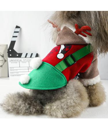 Warm Christmas Dog Sweater Hoodie for XS Dogs - SAMGU Elk Design | International Shipping Available - Buy Online on GoSupps.com