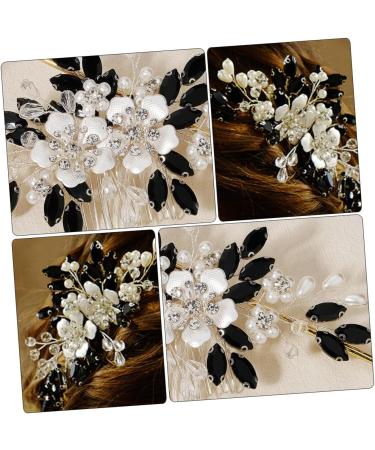 Beaupretty Bridesmaid Hair Accessories pearl flower comb bride headdress Bride hair side comb wedding supplies Wedding hair crystal hair charms bridal head decor bridesmaid rhinestones hair - Buy Online on GoSupps.com