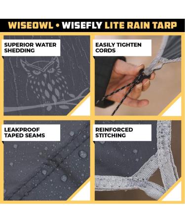 Wise Owl Outfitters Hammock Tarp Tent - Camping Rain Tarp w/ Stakes & Carry Bag - Lightweight Gray Hammock Shelter - Buy Online on GoSupps.com