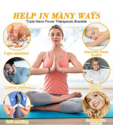 Yizemay Smoking Cessation Bracelet - 3pcs Anti-Smoke & Anti-Anxiety Magnet Bracelets for Men & Women - Buy Online on GoSupps.com