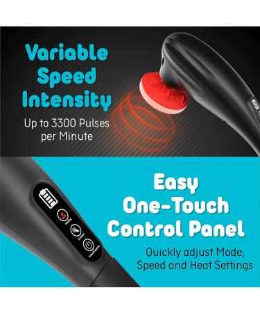 Handheld Back Massager with Heat - Cordless Electric Percussion Full Body Massager - Buy Online on GoSupps.com